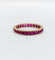 Bague 49 Alliance américaine Art déco en or rose 18k aux rubis synthétiques 58 Facettes A05845