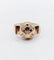 Bague 52.5 Bague dôme bombée en or rose 18k avec diamant serti étoilé 58 Facettes A05803