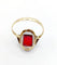 Bague 56.5 Bague Art déco en or 18k avec pierre rouge (circa 1930) 58 Facettes A05843