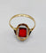 Bague 56.5 Bague Art déco en or 18k avec pierre rouge (circa 1930) 58 Facettes A05843