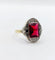 Bague 56.5 Bague Art déco en or 18k avec pierre rouge (circa 1930) 58 Facettes A05843