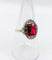 Bague 56.5 Bague Art déco en or 18k avec pierre rouge (circa 1930) 58 Facettes A05843