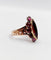 Bague 58 Bague marquise antique en or rose 18k aux grenats sur paillons 58 Facettes A05967