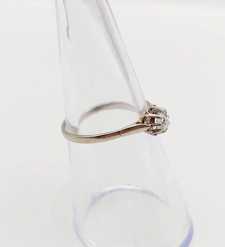 Bague 51 Bague solitaire Art déco en or blanc 18k avec diamant taille ancienne 58 Facettes A05998