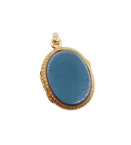 Pendentif Pendentif porte-photo antique en or jaune 18k et agate (circa 1900) 58 Facettes A06013