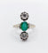 Bague 50 Bague marquise Art déco en or blanc 18k, émeraude et diamants 58 Facettes A06115