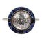 Bague 57.5 Art déco - Bague cible en or blanc 18k diamants et saphirs 58 Facettes A06140