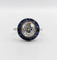 Bague 57.5 Art déco - Bague cible en or blanc 18k diamants et saphirs 58 Facettes A06140