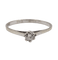 Bague 53.5 Bague solitaire vintage en or blanc 14k avec diamant 0,12 carat 58 Facettes A06195