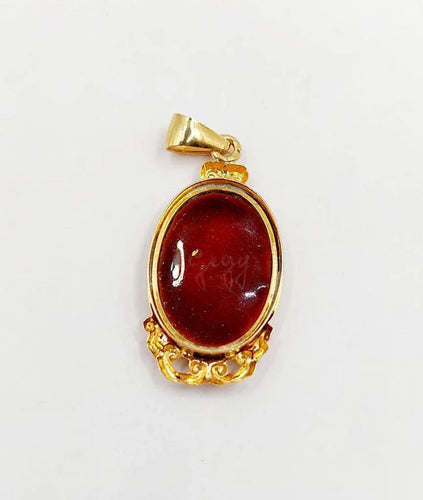 Pendentif Pendentif Art nouveau en or rose 18k avec plaque émaillée Limoges 58 Facettes A06216