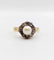 Bague 56 Bague marguerite antique en or rose 18k, perle et diamants 58 Facettes A06199