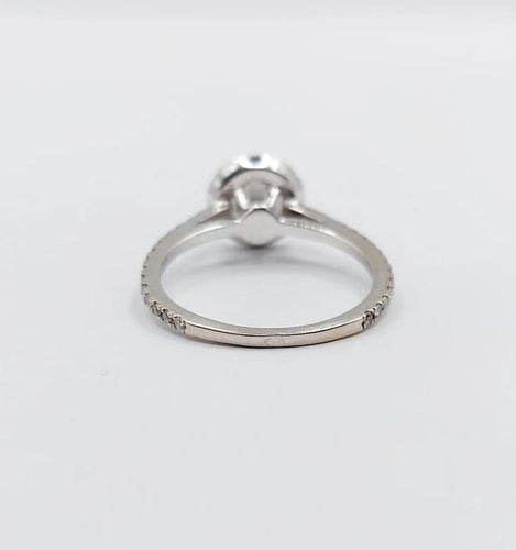 Bague 54 Bague solitaire en or blanc 14k avec diamant 0,98 ct (certificat AIG) 58 Facettes A06225