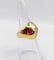 Bague 51 Bague dôme bombé en or rose 18k, diamants et rubis (circa 1950) 58 Facettes A06232