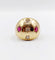 Bague 51 Bague dôme bombé en or rose 18k, diamants et rubis (circa 1950) 58 Facettes A06232