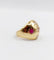 Bague 51 Bague dôme bombé en or rose 18k, diamants et rubis (circa 1950) 58 Facettes A06232