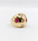 Bague 51 Bague dôme bombé en or rose 18k, diamants et rubis (circa 1950) 58 Facettes A06232