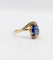 Bague 58.5 Bague tourbillon vintage en or jaune 18k, saphir 1,20 ct et diamants 58 Facettes A06237
