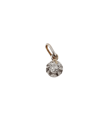Pendentif Pendentif en or blanc 18k avec diamant taille ancienne 0,15 ct (circa 1910) 58 Facettes A06145