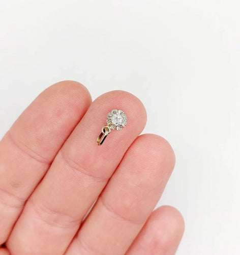 Pendentif Pendentif en or blanc 18k avec diamant taille ancienne 0,15 ct (circa 1910) 58 Facettes A06145
