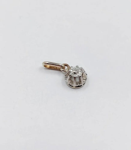 Pendentif Pendentif en or blanc 18k avec diamant taille ancienne 0,15 ct (circa 1910) 58 Facettes A06145