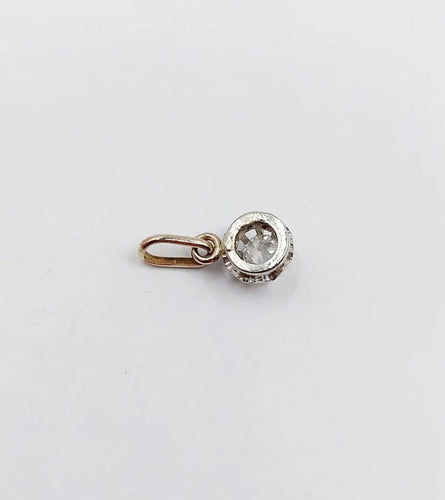 Pendentif Pendentif en or blanc 18k avec diamant taille ancienne 0,15 ct (circa 1910) 58 Facettes A06145