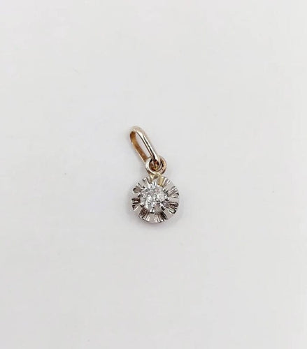 Pendentif Pendentif en or blanc 18k avec diamant taille ancienne 0,15 ct (circa 1910) 58 Facettes A06145