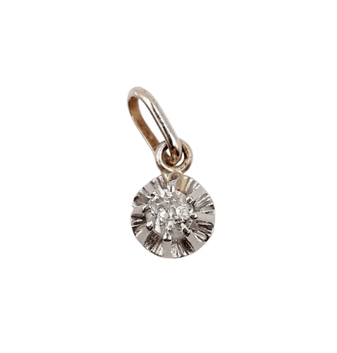 Pendentif Pendentif en or blanc 18k avec diamant taille ancienne 0,15 ct (circa 1910) 58 Facettes A06145