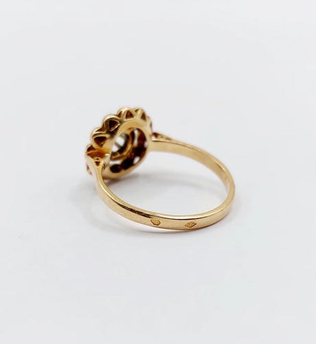 Bague 50.5 Art déco - Bague fleur en or rose 18k et diamant 58 Facettes A06258