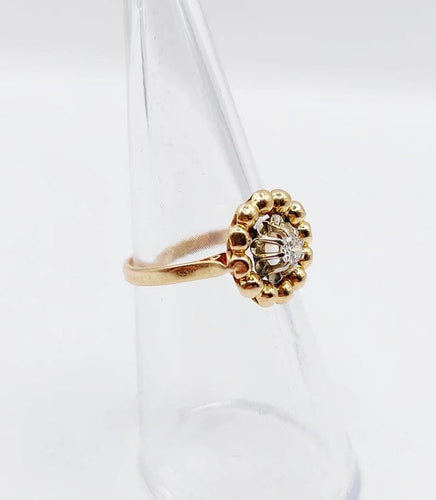 Bague 50.5 Art déco - Bague fleur en or rose 18k et diamant 58 Facettes A06258