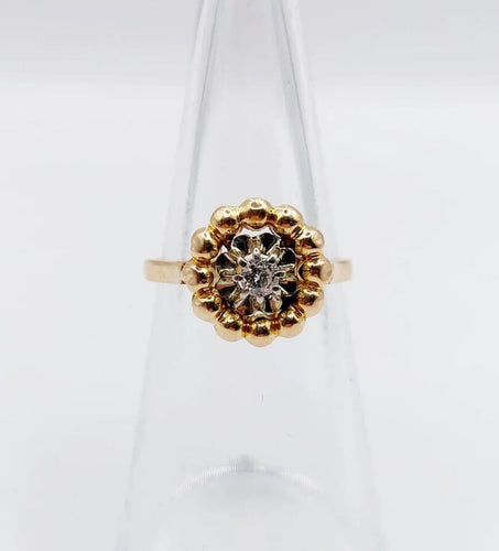 Bague 50.5 Art déco - Bague fleur en or rose 18k et diamant 58 Facettes A06258
