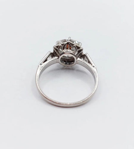 Bague 48.5 Art Déco - Bague solitaire en platine et diamants taille ancienne 58 Facettes A06291