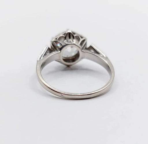 Bague 48.5 Art Déco - Bague solitaire en platine et diamants taille ancienne 58 Facettes A06291