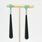 Boucles d'oreilles Boucles d’oreilles pendantes Art déco en or blanc avec diamants, onyx et chrysoprase 58 Facettes 22-193