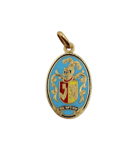 Pendentif Pendentif ancien blason émaillé en or jaune 18k 58 Facettes A06274