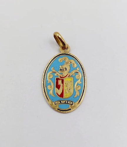 Pendentif Pendentif ancien blason émaillé en or jaune 18k 58 Facettes A06274