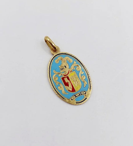 Pendentif Pendentif ancien blason émaillé en or jaune 18k 58 Facettes A06274