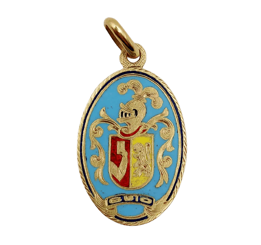 Pendentif Pendentif ancien blason émaillé en or jaune 18k 58 Facettes A06274