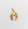 Pendentif Pendentif fer à cheval en or jaune 18k, perles et pierres rouges (circa 1900) 58 Facettes A06214