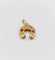 Pendentif Pendentif fer à cheval en or jaune 18k, perles et pierres rouges (circa 1900) 58 Facettes A06214