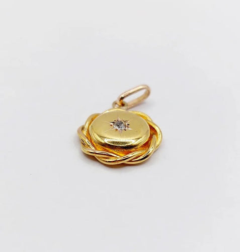 Pendentif Pendentif Art déco en or jaune 18k avec diamant taille ancienne 58 Facettes A06315