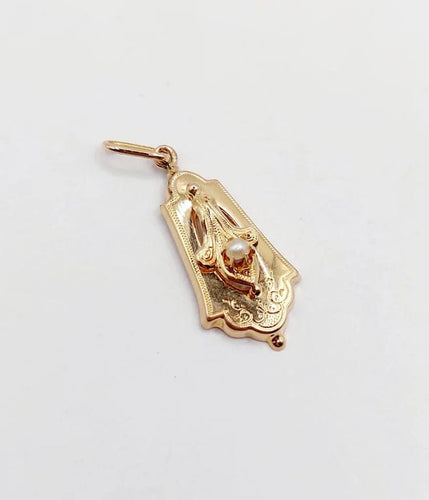 Pendentif Pendentif - Perle en or rose et or jaune 18k (circa 1900) 58 Facettes A06292
