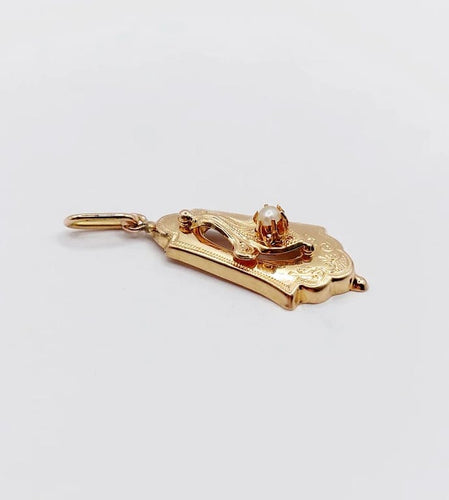 Pendentif Pendentif - Perle en or rose et or jaune 18k (circa 1900) 58 Facettes A06292