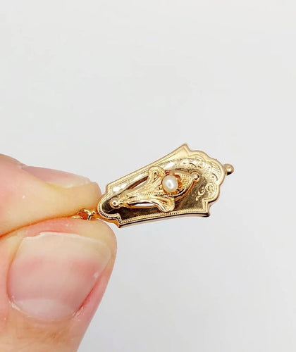 Pendentif Pendentif - Perle en or rose et or jaune 18k (circa 1900) 58 Facettes A06292