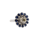 Bague 51.5 Art déco - Bague marguerite en or blanc 18k, diamant 0,65 ct et saphirs 58 Facettes A06329