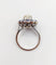 Bague 51.5 Art déco - Bague marguerite en or blanc 18k, diamant 0,65 ct et saphirs 58 Facettes A06329