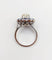 Bague 51.5 Art déco - Bague marguerite en or blanc 18k, diamant 0,65 ct et saphirs 58 Facettes A06329