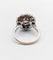 Bague 51.5 Art déco - Bague marguerite en or blanc 18k, diamant 0,65 ct et saphirs 58 Facettes A06329