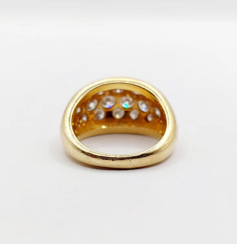 Bague 53 Bague jonc bombée en or jaune 18k sertie de diamants 2,20 ct 58 Facettes A06334
