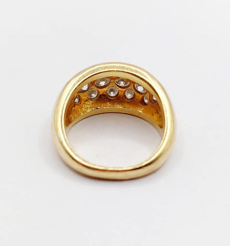 Bague 53 Bague jonc bombée en or jaune 18k sertie de diamants 2,20 ct 58 Facettes A06334