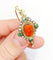Boucles d'oreilles Dormeuses poissardes victoriennes XXL en or jaune 18k, camée corail 58 Facettes A06366
